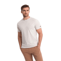 OMBRE Moška majica s celostranskim potiskom in barvnimi črkami svetlo bež MDN125004 L
