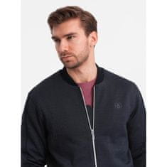 OMBRE Moška jakna iz žakardne pletenine + hlače temno modra MDN125009 L