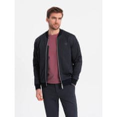 OMBRE Moška jakna iz žakardne pletenine + hlače temno modra MDN125009 L