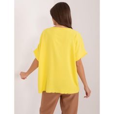 ITALY MODA Bluza večje velikosti z izrezom rumene barve DHJ-BZ-8368.02_407172 Univerzalni
