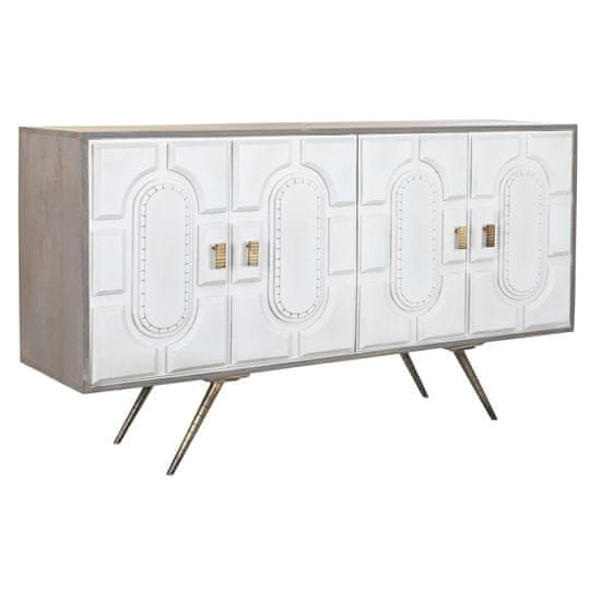 DKD Home Decor Bivak DKD Home Decor Siva zlata kovina Bela mangov les (152 x 43 x 84 cm)