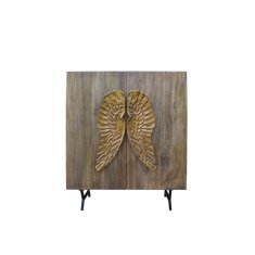 NEW Kredenca DKD Home Decor Zlat Rjava Mangov les (100 x 45 x 120 cm)
