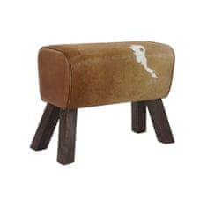 DKD Home Decor Naslon za noge DKD Home Decor Črni les Rjavo kravje usnje Bela (64 x 28 x 53 cm)