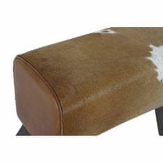 DKD Home Decor Naslon za noge DKD Home Decor Črni les Rjavo kravje usnje Bela (64 x 28 x 53 cm)