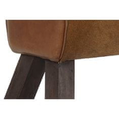 DKD Home Decor Naslon za noge DKD Home Decor Črni les Rjavo kravje usnje Bela (64 x 28 x 53 cm)