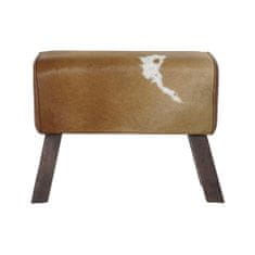 DKD Home Decor Naslon za noge DKD Home Decor Črni les Rjavo kravje usnje Bela (64 x 28 x 53 cm)