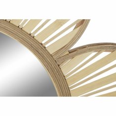 DKD Home Decor Stensko ogledalo DKD Home Decor Flower Natural Brown 100 x 3 x 100 cm Bamboo Bali