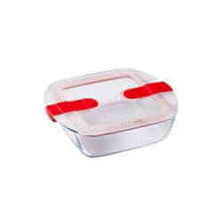 NEW Hermetična Škatla za Malico Pyrex Cook&heat 1 L 20 x 17 x 6 cm Rdeča Steklo (6 kosov)
