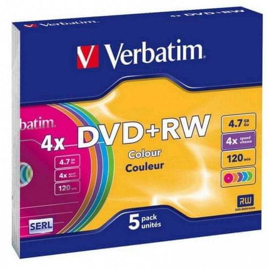 NEW DVD-RW Verbatim 5 kosov Pisana 4,7 GB 4x