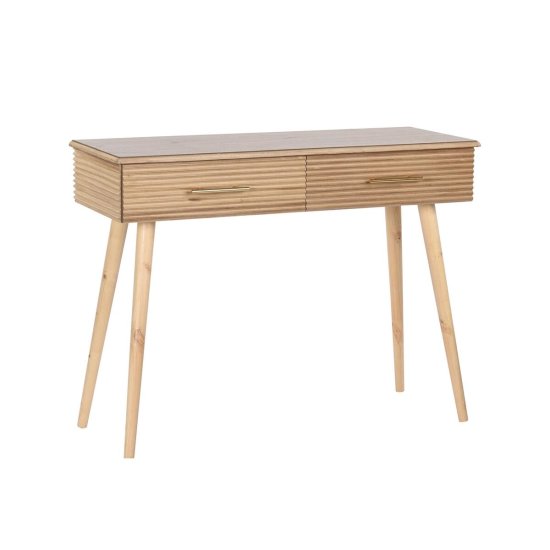 DKD Home Decor Konzola DKD Home Decor 100 x 40 x 76 cm Zlata svetlo rjava Paolownia les MDF Les