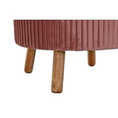 DKD Home Decor Naslon za noge DKD Home Decor Naravni les, žamet svetlo roza (61 x 61 x 38 cm)