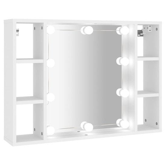 Vidaxl Omarica z ogledalom in LED lučkami 76x15x55 cm