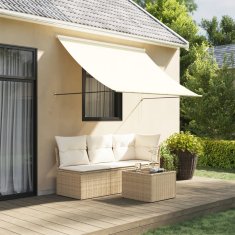 Vidaxl Zložljiva tenda krem 200x150 cm tkanina in jeklo
