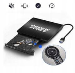 Dexxer Prenosni slim zunanji pogon CD in DVD zapisovalnik USB 3.0 24x