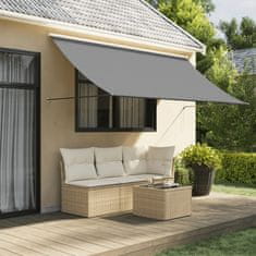shumee Zložljiva tenda antracit 300x150 cm tkanina in jeklo