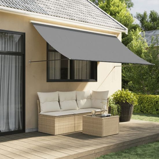 shumee Zložljiva tenda antracit 300x150 cm tkanina in jeklo