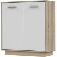 BigBuy Pohištvo za shranjevanje Naravni les Bela (88,9 x 34,2 x 88,1 cm)