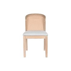 DKD Home Decor Jedilni stol DKD Home Decor Fir Polyester Svetlo siva (46 x 61 x 86 cm)