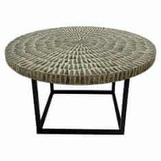 DKD Home Decor Stranska mizica DKD Home Decor Bela črna mornarsko modra Železo biserna matica 60 x 60 x 40 cm