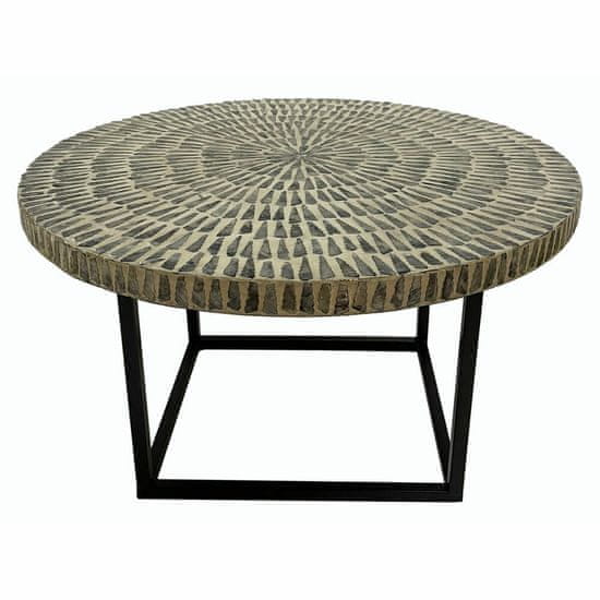 DKD Home Decor Stranska mizica DKD Home Decor Bela črna mornarsko modra Železo biserna matica 60 x 60 x 40 cm