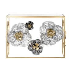 DKD Home Decor Konzola DKD Home Decor Zrcalo Grey Golden Metal Flowers (15,6 x 46,4 x 80 cm)