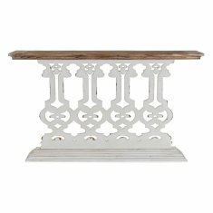 DKD Home Decor Konzola DKD Home Decor 8424001793600 142 x 30 x 83 cm jelka naravna bela MDF les