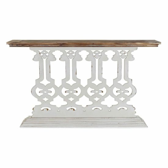 DKD Home Decor Konzola DKD Home Decor 8424001793600 142 x 30 x 83 cm jelka naravna bela MDF les