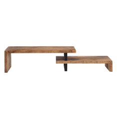 BigBuy Bivak AVA Naravni črni les Železo 140 x 40 x 46 cm