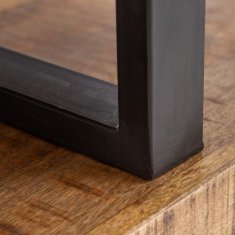 BigBuy Bivak AVA Naravni črni les Železo 140 x 40 x 46 cm