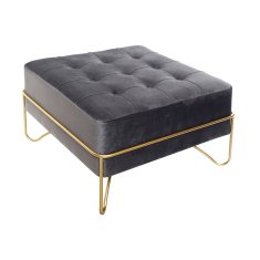 BigBuy Klop DKD Home Decor Penasta siva zlata kovina Poliester žamet MDF les (80 x 80 x 47 cm)