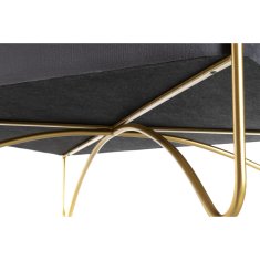 BigBuy Klop DKD Home Decor Penasta siva zlata kovina Poliester žamet MDF les (80 x 80 x 47 cm)