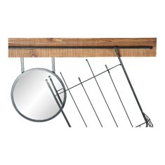 DKD Home Decor Stensko ogledalo DKD Home Decor Črno kovinsko ogledalo z jelko (80 x 15 x 20 cm)