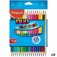 NEW Barvice Maped Duo Color' Peps Pisana 18 Kosi Dvojna konica (12 kosov)