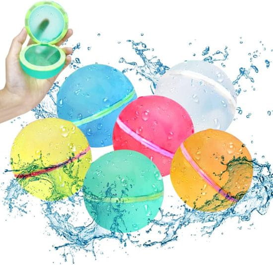 JOJOY® Vodni Baloni, Vodni baloni za večkratno uporabo, Vodne igrače, Vodne igre (6 kosov) | SPLASHERS