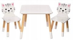 F4H Otroška miza in 2 mačja stola