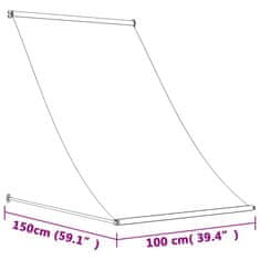 Vidaxl Zložljiva tenda antracit 100x150 cm tkanina in jeklo