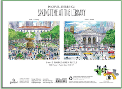 Galison Dvostranska sestavljanka Pomlad v knjižnici 500 kosov