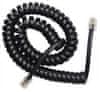 Kabel za slušalke, zvit, RJ10 (4P4C), 2 m, črn