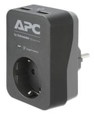 APC Essential SurgeArrest, 1 vtičnica, 2 priključka USB za polnjenje, črna, SCHUKO