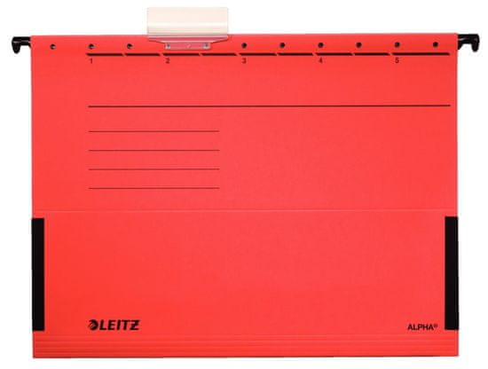 Leitz Alpha viseče mape s stranskimi ploščami rdeče barve, 25 kosov