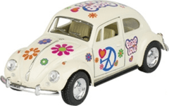 Kinsmart Volkswagen Beetle classic (1967) za vzvratno navijanje - bela
