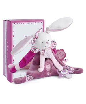 DouDou ET Compagnie Doudou Darilni set - Igrača z držalom za dudo, zajec 17 cm