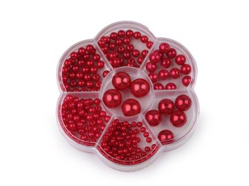 Komplet plastičnih voščenih kroglic v škatli - rdeča