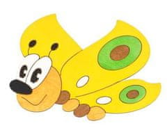 DoDo Srednja lesena dekoracija metulj rumena