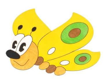 DoDo Srednja lesena dekoracija metulj rumena