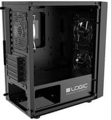 LOGIC PC ohišje Atos ARGB MINI 1x USB 3.0, 2x USB 2.0 + avdio, črno, brez napajalnika