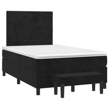 Vidaxl Box spring postelja z vzmetnico črna 120x190 cm žamet