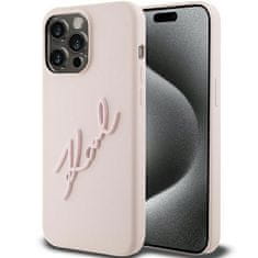 Karl Lagerfeld Ovitek Karl Lagerfeld za iPhone 15 Pro – Pink Karl Script