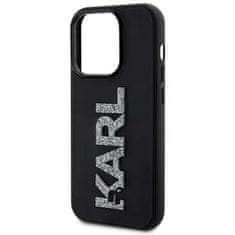 Karl Lagerfeld Ovitek Karl Lagerfeld za iPhone 15 Pro – Black 3D Rubber Glitter Logo