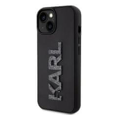 Karl Lagerfeld Ovitek Karl Lagerfeld za iPhone 14 / 15 – Black 3D Rubber Glitter Logo